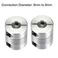 thumbnail image 4 of Uxcell 2PCS Motor Shaft 8mm to 8mm Helical Beam Coupler Coupling 20mm Dia 25mm Length, 4 of 6