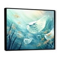 thumbnail image 2 of Designart "Manta Ray Ballet In Monochrome" Coastal Coral Under Water Floater Framed Canvas Wall Art, 2 of 5