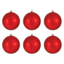 Christmas Ornament Ball, Red Shiny Finish, Shatterproof Plastic, UV Resistant, Holiday Christmas Tree Decoration, 6 Pack, 1.6 inch