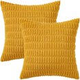 thumbnail image 1 of Juego de 2 Fundas de Almohada de Pana Granulada para Sofá, Fundas para Cojines, Fundas de Cojín Decorativa Suave Moderna, Cómodo y Lavable a Máquina, No se Desvanece (Amarillo), 1 of 4