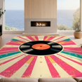 thumbnail image 2 of Design&I 3'x5' Ultra Soft Throw Mat, Wet Music Vinyl Record Cd Retro Groovy Starburst Tapete Redondo None Fluffy Washable Easy Care Indoor rug for Bedside Hallway, 2 of 7