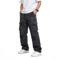 thumbnail image 5 of GINGTTO Men's Cargo Camo Pants, Baggy Flex Wide Leg Fashion Y2K Streetwear Drawstring Stretch, 5 of 8