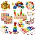 thumbnail image 2 of Juguetes de madera Montessori para bebé, puzles de aprendizaje temprano, juegos educativos para niños, 1, 2 y 3 años Fivean unisex, 2 of 2
