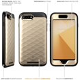 thumbnail image 5 of iPhone 8 Plus Case, iPhone 7 Plus Case, by Clayco [Hera Series] Full-body Rugged Case with Built-in Screen Protector, Gold, 5 of 5