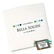 Bella Solids White Moda Charm Pack; 42 - 5 Precut Fabric Quilt Squares
