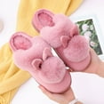 thumbnail image 4 of Zhaomeidaxi 1 Pair Womens Cozy Slippers Fuzzy Wool-Like Plush Fleece Lined House Shoes w/Indoor, Outdoor Anti-Skid Rubber Sole, 4 of 7