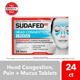 Sudafed PE Head Congestion + Mucus Non-Drowsy Relief Tablets, 24 Count ...