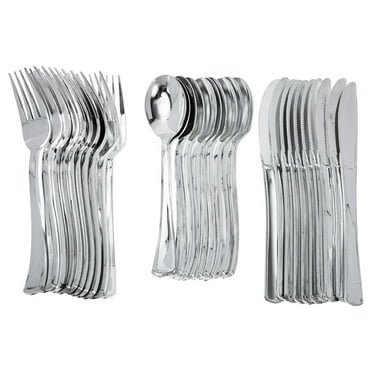 Efavormart 24 Pack | 8" Gold Glittered Plastic Cutlery Set for Wedding ...