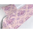 thumbnail image 3 of Damask Bed Runner Set, Pastel Floral Shapes on a Soft Colored Background Vintage Illustration, Decorative Bedding Scarf & a Pillow Sham for Hotels Homes, Twin, Pale Pink and Violet, by Ambesonne, 3 of 3