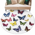 thumbnail image 2 of Butterfly Print Large Round Rug 8 FT, Non Slip Living Room Area Carpet, Modern Colorful Animals Washable Soft Circle Rug Non-Shedding Floor Carpet for Bedroom Office Dining Room, 2 of 9