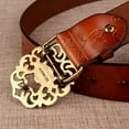 thumbnail image 3 of Baohd Ceinture à Boucle Fleur en Cuir Look avec Femmes – Mode et Tendance Large Rouge Foncé 115cm, 3 of 6