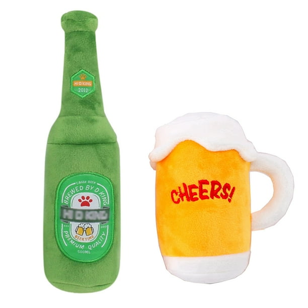 Squeaky beer bottle dog toy cheap
