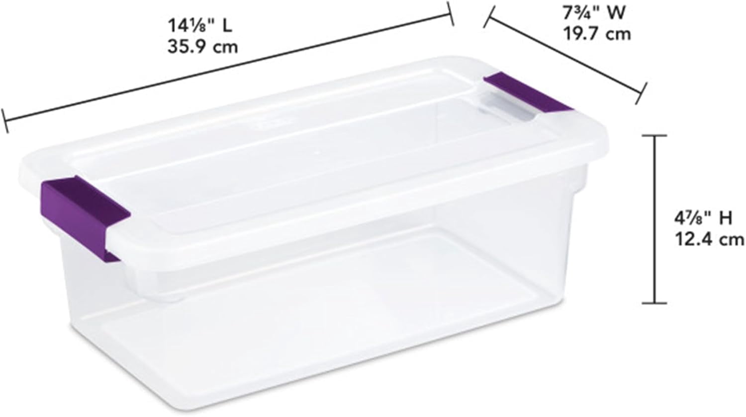 Miemie 12-Pack 6 Quart ClearView Latch Box, Stackable Organizer Bins with Latching Lids - Clear Plastic Organization Containers for Closet, Bedroom, Shelving Units and Everyday Home Storage
