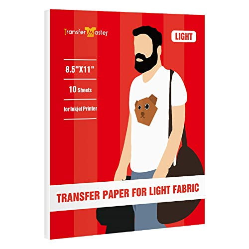 For Light fabric 8.5" x 11" New Inkjet Iron-On Heat Transfer Paper 10 Sheets 