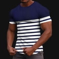 thumbnail image 5 of Men's Waffle Strip Shirt Casual Lightweight Color Block Short Sleeve T-Shirt Slim fit Gym Athletic Workout Tops, 5 of 5