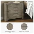 thumbnail image 2 of Signature Design by Ashley Culverbach 2-Drawer Nightstand - Modern Grey Night Stand with USB Charging Ports & Linen-Lined Storage Drawers, 2 of 6