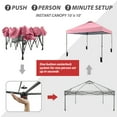 thumbnail image 6 of CROWN SHADES 10x10 Pop Up Canopy Patented Center Lock One Push Instant Outdoor Canopy Tent Pink, 6 of 8