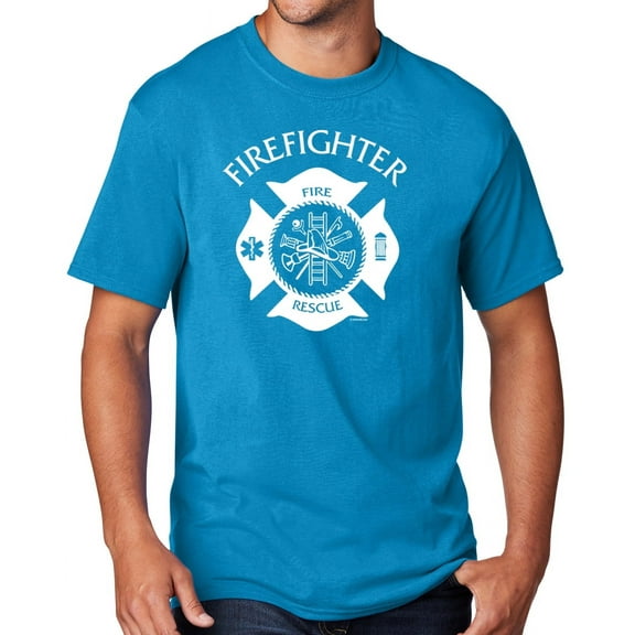 Men's Firefighter T-shirt, 2XL Sapphire Blue