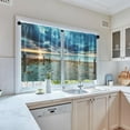 thumbnail image 5 of Sea Beach Summer Kitchen Curtains, Sun Blue Sunset Short Window Curtains Set of 2, Window Treatment Tier Curtains for Kitchen Over Sink Bathroom Dining Room Decor (26x36 Inch), 5 of 6