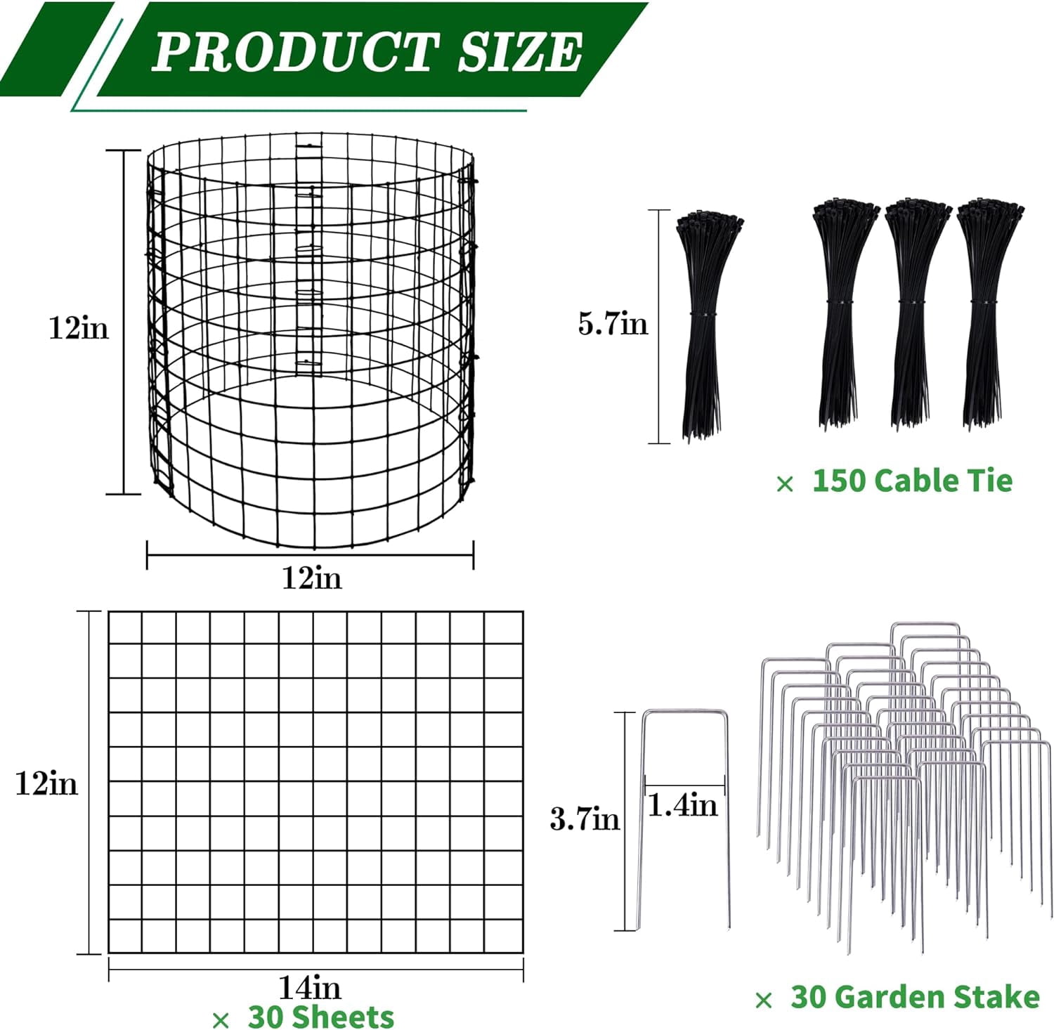Ebaokuup 10 Pcs 12" x 12" Metal Mesh Plant Cages for Animal Protection