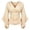 Khaki, variant on Womens Fall Tops V Neck Ruffle Blouse for Women Long Sleeve Waist Ruched Flared Elegant Everyday Tunic Top White Xxl
