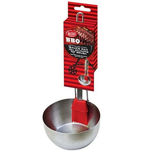 TableCraft Products BBQPBR BBQ Brush with Stainless Steel Sauce Pan