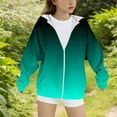 thumbnail image 4 of Girls' Active Pullover New Teen Girls Zip up Hoodies Fleece Lined Thermal Jacket Casual Long Sleeve Hooded Sweatshirts Fall Gradient Coat Army Green 12-13 Years, 4 of 4