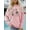 Pink, variant on EchfiProm Womens Long Sleeve Tops Floral Pullover Beige Fall Loose Sweatshirt for Ladies