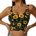 thumbnail image 2 of Haiem Flower (2) Pattern Womens Sports Bra - U Neck Padded Low Impact Yoga Bra Workout Crop Top Gym Moisture-Wicking Workout Vest -X-Large, 2 of 9