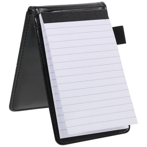 CCOCC Convenient Memo Pad Mini Pocket Notepad PU Leather Memo Pad Daily Planner Black, 5.51"X3.43"X0.67"