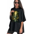 thumbnail image 3 of Plus Size Shirt for Women Oversized Black Tops for Women Short Sleeves Shirt for Women Valleys T Shirt Crewneck Shirt for Women M, 3 of 5