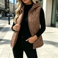 thumbnail image 2 of Busydd Womens Puffer Vest Comfortable Zip Up Hooded Puffy Vest Casual Solid Color Sleeveless Winter Vests with Pockets, 2 of 7