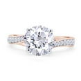 thumbnail image 2 of 2 Ct Round Cut Lab Created Moissanite Diamond Split Shank Solitaire Engagement Ring In 14K Rose Gold Plated Sterling Silver(G-H Color,2.00 Cttw)-10, 2 of 8