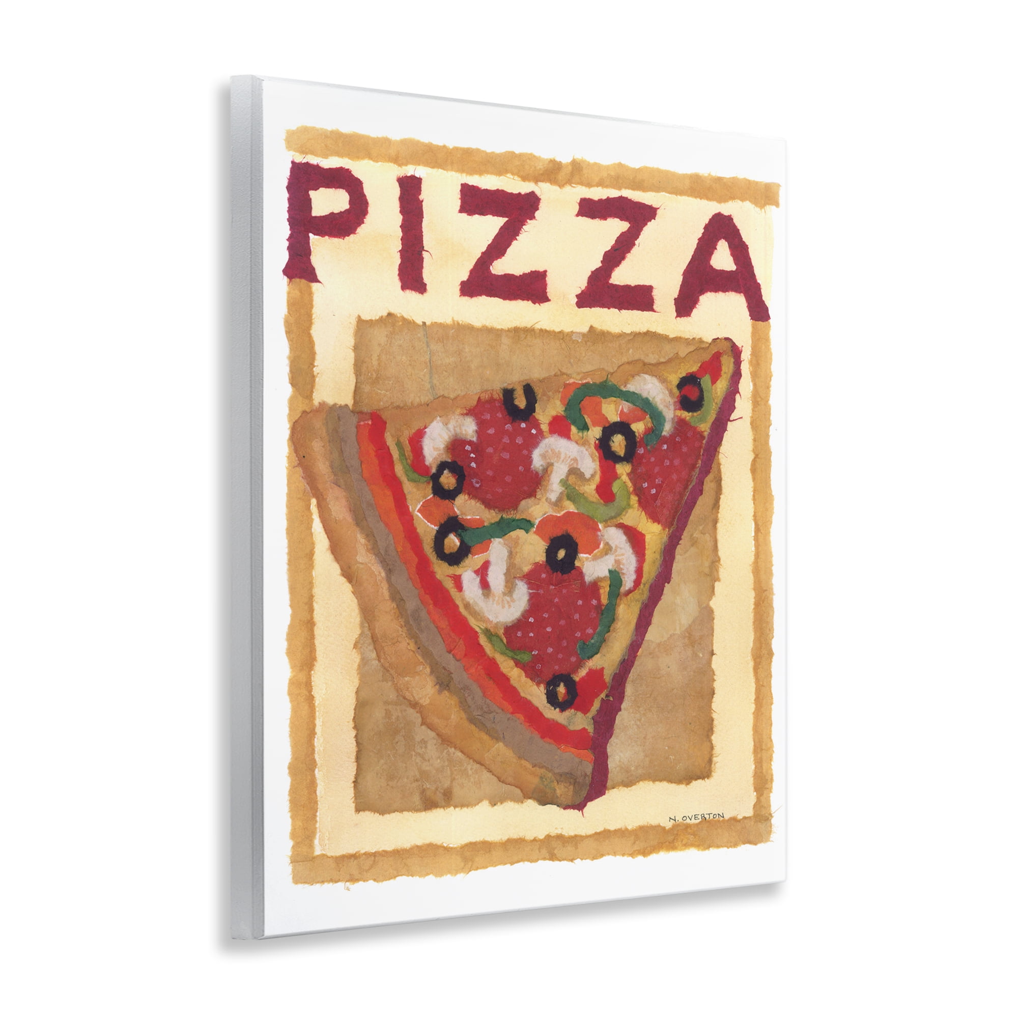 Stupell Industries Watercolor Style Pizza Food & Beverage Painting Unframed Art Print Wall Art, 11 x 14