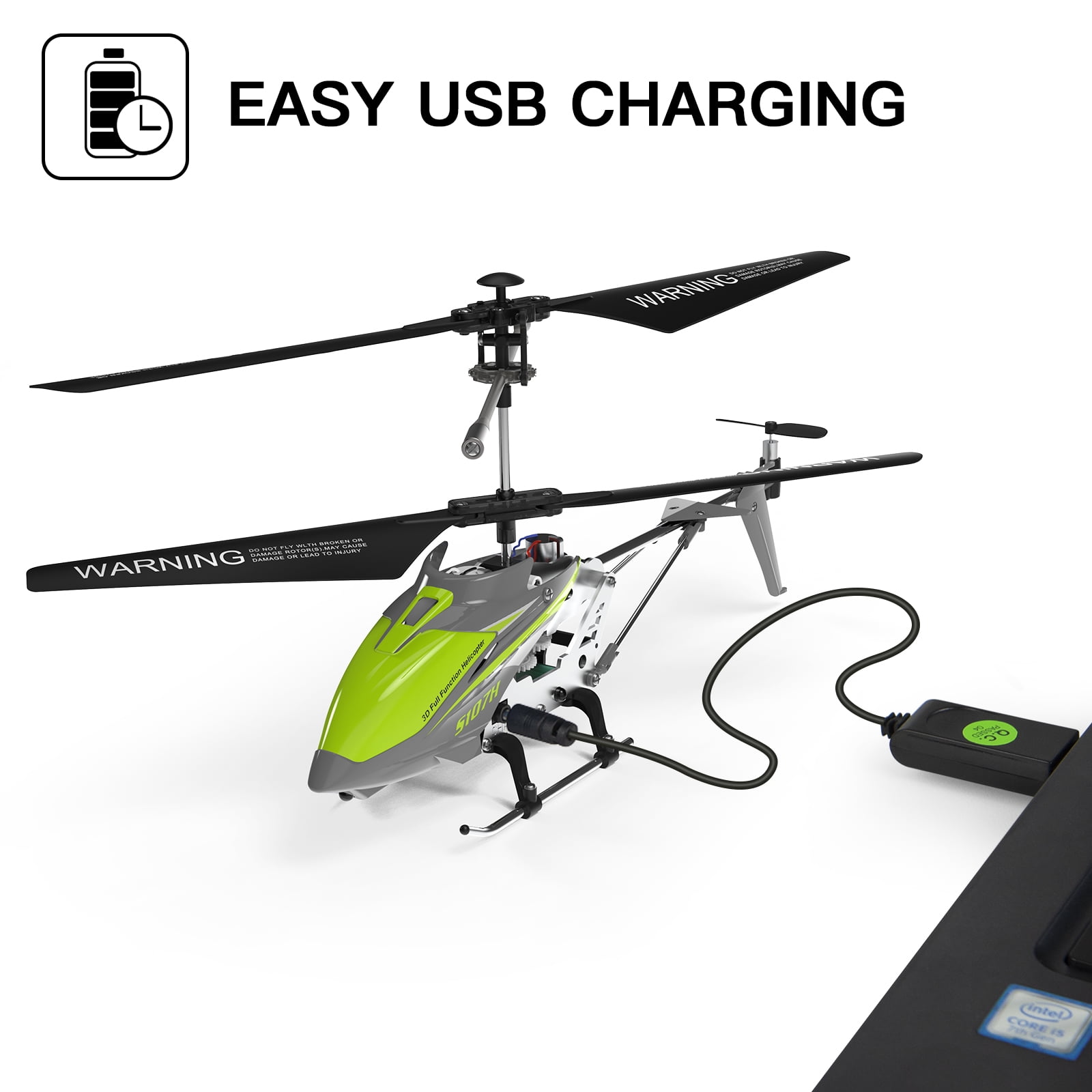 Yoneston Remote Control Helicopter, SYMA S107H Mini RC Helicopter with Altitude Hold, One Key Take Off/Landing and Gyro for Adults Kids Gift, Green