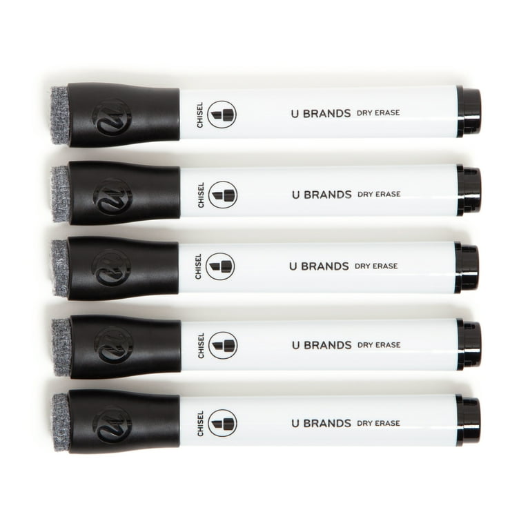 U Brands Dry Erase Markers, Black, 5mm Chisel Tip (2-Pack) photo 6