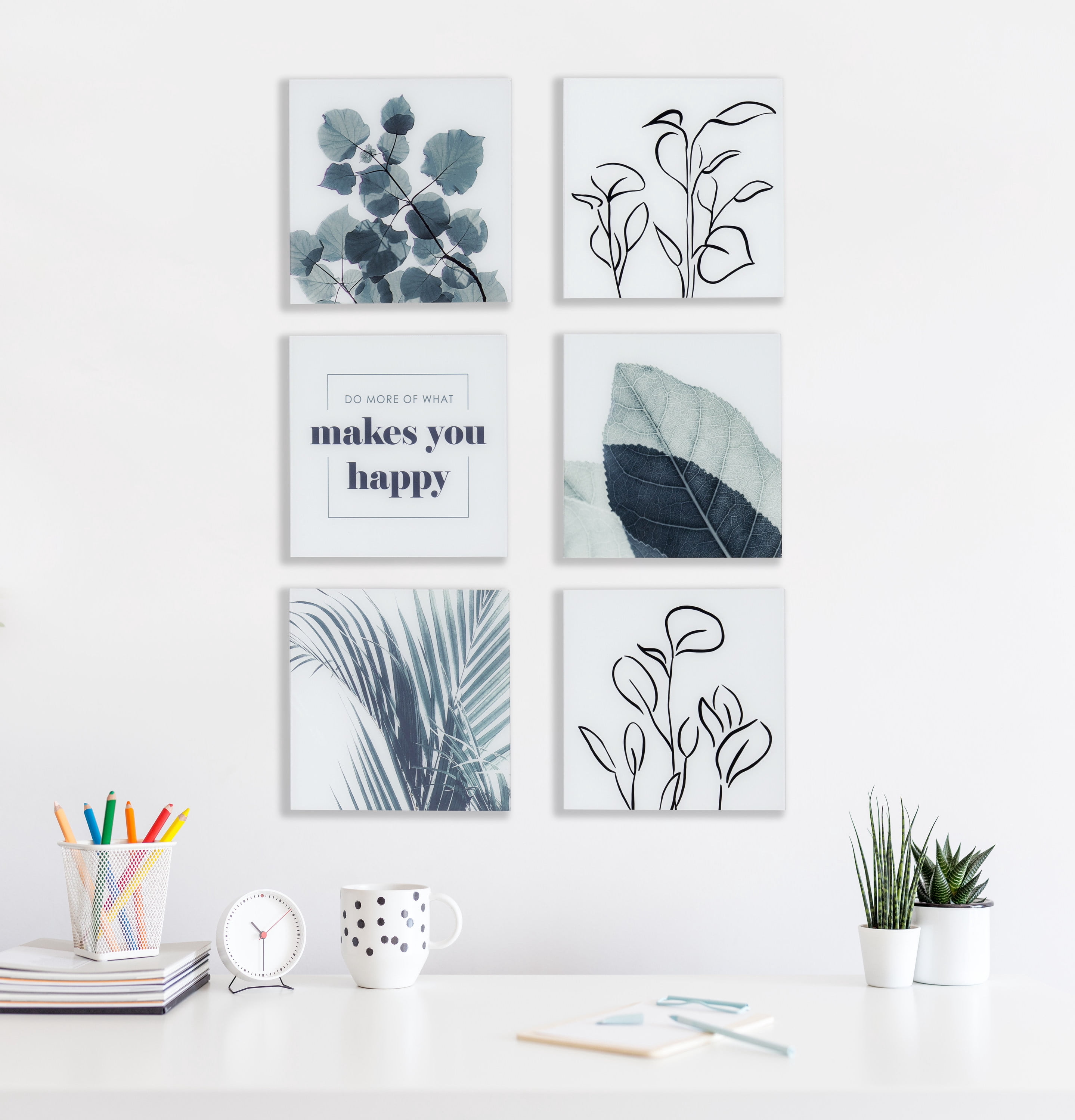 Kate and Laurel Plants Painting, 10 in x 10 in, 6-Pieces