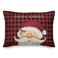 thumbnail image 2 of Creative Products Santa Knows on Plaid 14x20 Spun Poly Pillow, 2 of 3