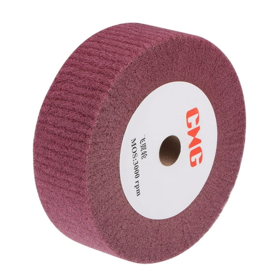 Uxcell 150mm x 50mm 320 Grit Non-Woven Nylon Wire Drawing Polishing Flap Wheel Red