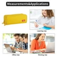 thumbnail image 5 of Large Pencil Case 3 Compartments Pencil Pouch Big Capacity Pencil Bag Stationery Storage Pen Bag - yellow, 5 of 5