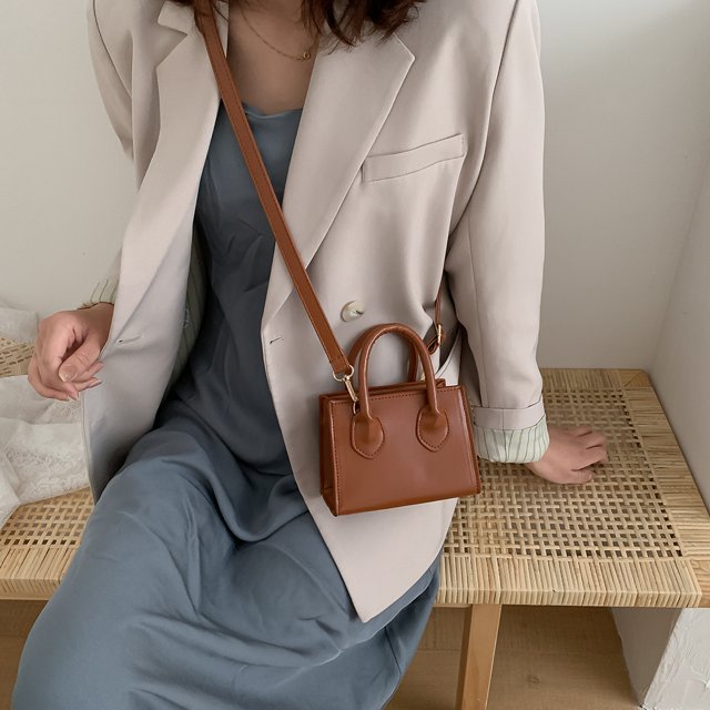 Bolsa Bolso de hombro de mujer sólido a la moda. bolsos cruzados de PU (marrón claro) Ehuebsd Nuevos Originales