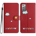 thumbnail image 3 of Allytechgroup for Samsung Galaxy Note 20 Wallet Cover, Samsung Galaxy Note 20 Wallet Case with Strap, PU Leather Shock Absorption Folio Flip Stand Card Slots Wallet Magnet Cover Case - Red, 3 of 8