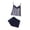 Blue A, variant on WRKEKC Solid Color Lace Cami Pajama Set for Women with Built in Pads Sleepwear Set for Elegant Home Style