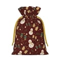thumbnail image 2 of XMXT Christmas Drawstring Gift Bags, Cartoon Snowman Gloves Pattern Wrapping Sacks Candy Packing Bag Party Decorations Favor Bags, S, 2 of 8