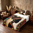 thumbnail image 3 of Manfei African Tribal Aztec Twin Sheets, Black Girl Bedding, Black Red Teal Gold, Black Reversible 3pcs1 Flat Sheet + 1 Fitted Sheet + 1 Pillowcase, 3 of 6