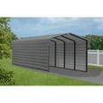 thumbnail image 3 of Arrow 10 x 24 x 7 ft Charcoal Steel Carport With 2 Side Wall Kit, 3 of 16