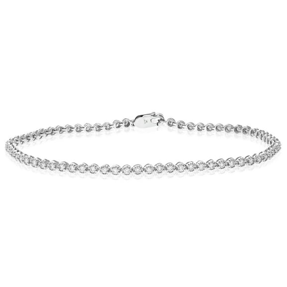 Vir Jewels 1 CTTW 67 Stones Round Diamond Bracelet 14K White Gold Prong Set 7 Inch For Female Adult