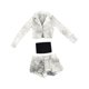 thumbnail image 5 of 1: 6 chaqueta corta, pantalones cortos y tubo set de ropa de muñeca trajes de bricolaje se vean portátiles de mini ropa suave para la figura de acción Negro blanco, 5 of 9