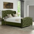thumbnail image 3 of Jennifer Taylor Home Marcella Tufted Wingback Queen Bed Olive Green, 3 of 6