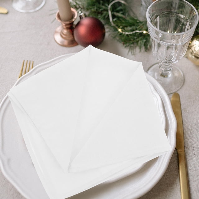 HIAKDOFT 50 Pcs Serviettes de Table Blanches Jetables en Papier pour Banquets d'Hôtel et Réception de Mariage
